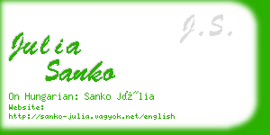 julia sanko business card